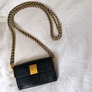 Chanel Black Chocolate Bar Wallet on Chain